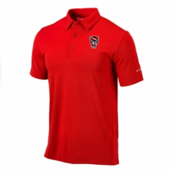 NC State Wolfpack Columbia Red Omni-Wick Drive Wolfhead Polo(Nc State Wolfpack Columbia Red Omni Wick Drive Wolfhead Polo)