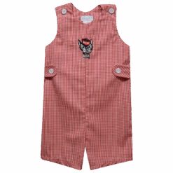 NC State Wolfpack Vive La Fete Gingham Boys Embroidered Wolfhead John John(Nc State Wolfpack Vive La Fete Gingham Boys Embroidered Wolfhead John John)