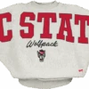 NC State Wolfpack Women's Athletic Heather Grey Flannigan Dolman Oversized Crewneck(Nc State Wolfpack Womens Athletic Heather Grey Flannigan Dolman Oversized Crewneck)