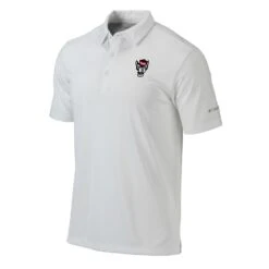 NC State Wolfpack Columbia White Omni-Wick Drive Wolfhead Polo(Nc State Wolfpack Columbia White Omni Wick Drive Wolfhead Polo)
