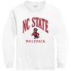 NC State Wolfpack White Arch Strutting Wolf Long Sleeve T-shirt(Nc State Wolfpack White Arch Strutting Wolf Long Sleeve T Shirt)